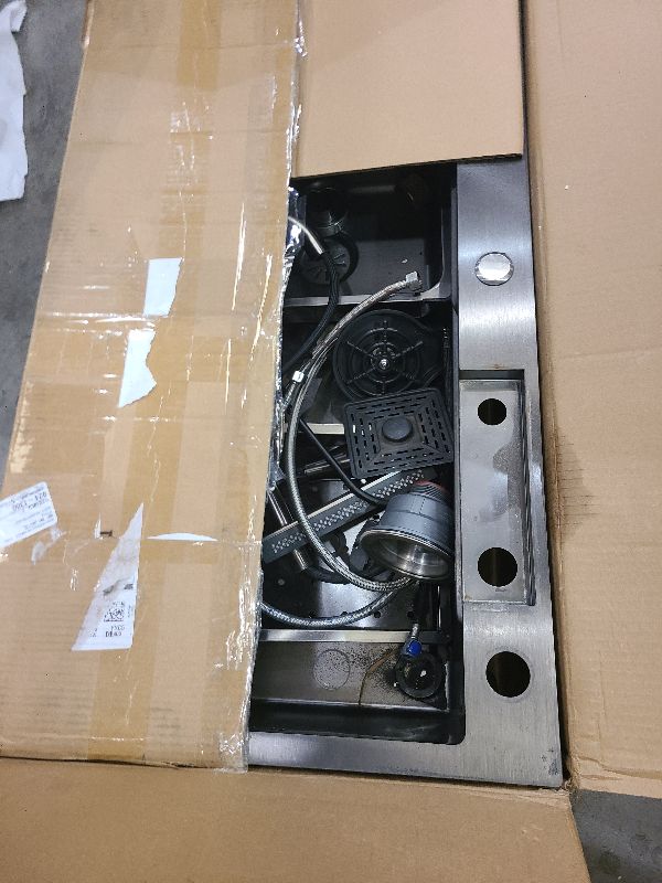 Photo 1 of 33x19 Drop in Kitchen Sink - Delironexu 16 Gauge Stainless Steel Sinks Top Mount, 33 Inch Drop in Kitchen Sink Single Bowl with 3 Accessories Package