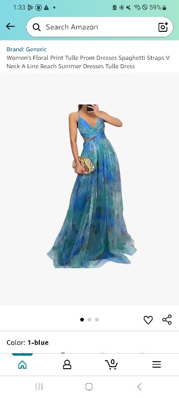 Photo 1 of 
Sponsored
Brand: Generic
Women's Floral Print Tulle Prom Dresses Spaghetti Straps V Neck A Line Beach Summer Dresses Tulle Dress. XS