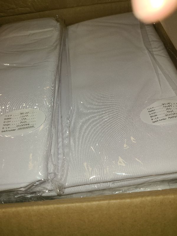 Photo 1 of 12 Pack Round Tablecloth 90 Inch - White Polyester Tablecloth for Round Table, Premium Stain and Wrinkle Resistant Washable Fabric Table Cover for Wedding Party Banquet Restaurant Reception