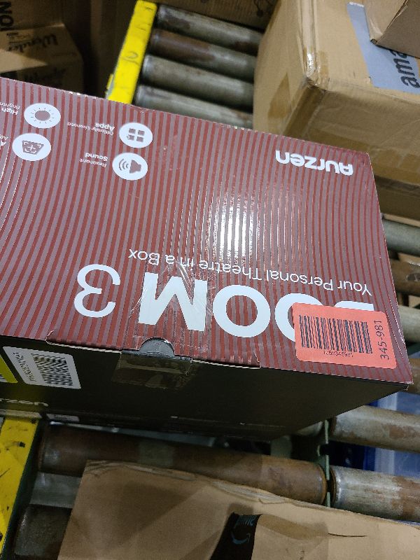 Photo 1 of 3-in-1 Projector 4K Supported, AURZEN BOOM 3 Smart Projector with WiFi and Bluetooth, 3D DoIby Audio & 36W Speakers, Auto Focus & Keystone, Netflix Official 500 ANSI Home Outdoor proyector, Black