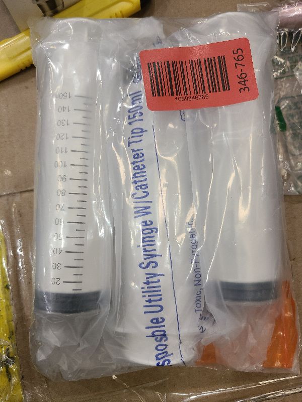 Photo 1 of 150ml Large Syringes for Liquid, Oral, Scientific Labs, Measurement, Dispensing, with Cap- 3 Pack 150 ml Syringe