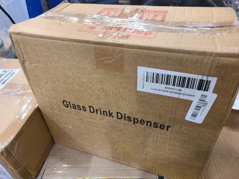 Photo 1 of 1 Gallon Glass Drink Dispensers For Parties 2PACK.Beverage Dispenser,Glass Drink Dispenser With Stand And Stainless Steel Spigot 100% Leakproof.Lemonade Dispenser With Ice Cylinder.Laundry Detergent