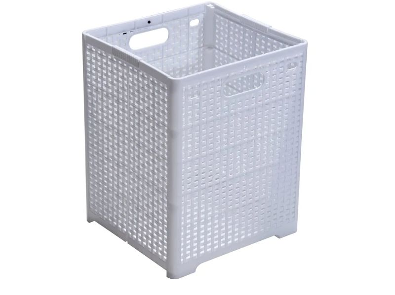 Photo 1 of 42L Collapsible Plastic Laundry Baskets,Foldable Laundry Hamper,Pack of 2 (White)