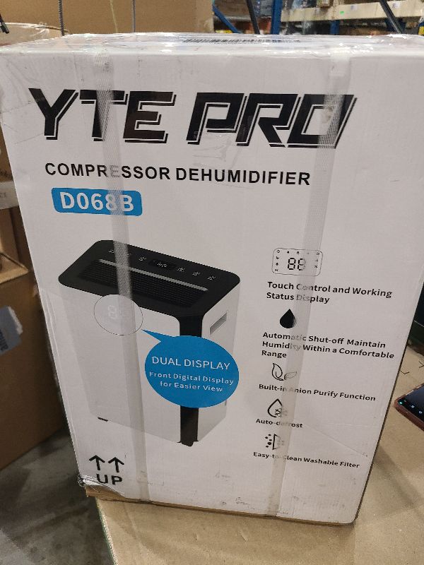 Photo 1 of 1500Sq.Ft Dehumidifier, 30Pint Dehumidifiers for Home, Quiet Dehumidifier for Bathroom, Basement, Bedroom and RV, with 6.56FT Drain Hose,0.66Gal Water Tank, 3-Color Humidity Light