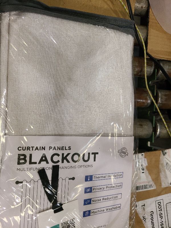 Photo 1 of 100% Blackout Shield Linen Blackout Curtains for Bedroom 96 Inches Long, Back Tab/Rod Pocket Living Room Drapes, Thermal Insulated Blackout Curtains 2 Panels Set, 50" W x 96" L, Beige