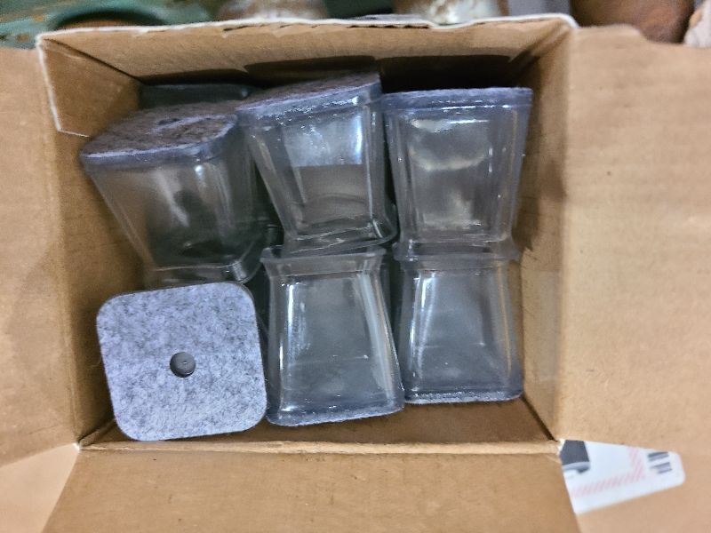 Photo 1 of 24 Pcs Chair Leg Floor Protectors Square, Silicone Felt Furniture Leg Pads Caps Covers for Hardwood Floors (Fit:3/4" to 1")