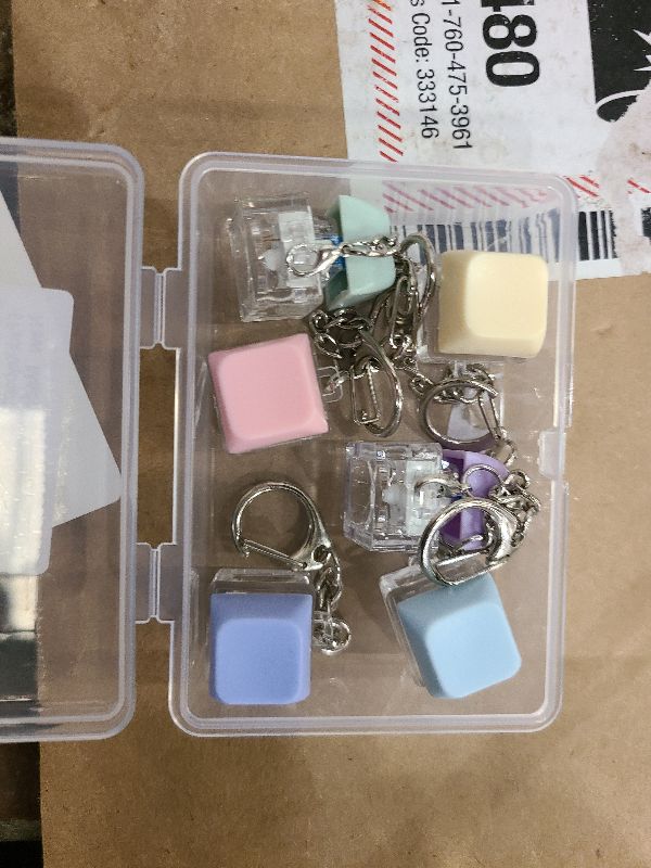Photo 1 of 6 Pack Keyboard Fidget Toy Keyboard Fidget Keychain Keyboard Decompression Button Finger Clicker Toys, Button Stress Relief Fidget Gifts for Adult to Relief Stress (Mix Macaron)
