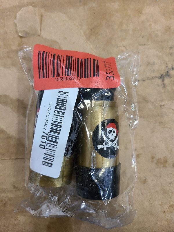 Photo 1 of 2 Pieces Plastic Pirate Telescope Toy Portable Adjustable Mini Retro Telescope Mini Plastic Pirate Captain Monocular Telescopes Toy for Party Favor Supplies, Bronze and Black