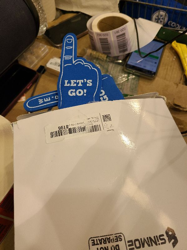 Photo 1 of 24 Pieces Mini Foam Finger Sports Party Favors Sports Fan Foam Finger #1 Baseball Football Soccer Team Cheerleader Gifts for Sports Themed Birthday Party Supplies Sporting Event(Blue)