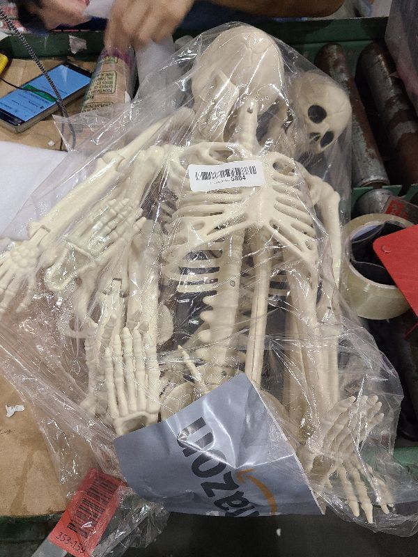 Photo 1 of 2 Pack 36"Halloween Skeleton - 3 ft Life Size Human Skeleton with Full Body Posable Joints Plastic Skeleton for Halloween Skeletons Decor Yard Patio Lawn Garden Skeleton Props Spooky Party Decoration