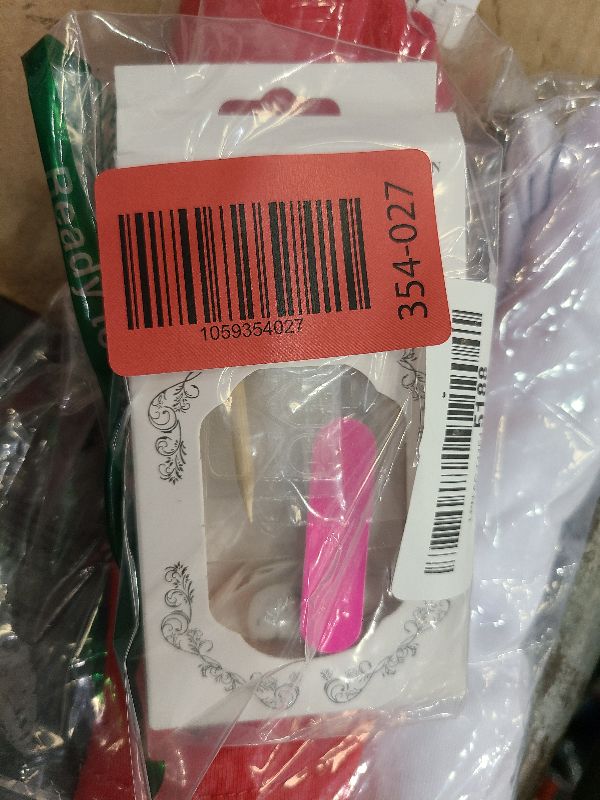 Photo 1 of 24Pcs Pink Bows Press on Nails Medium Almond Fake Nails Pink Rose Flower False Nails 3D Shiny Rhinestone Pearl Chain Press on Acrylic Nail Cute Bow Floral Stick on Nail Blush Glue on Nails for Women