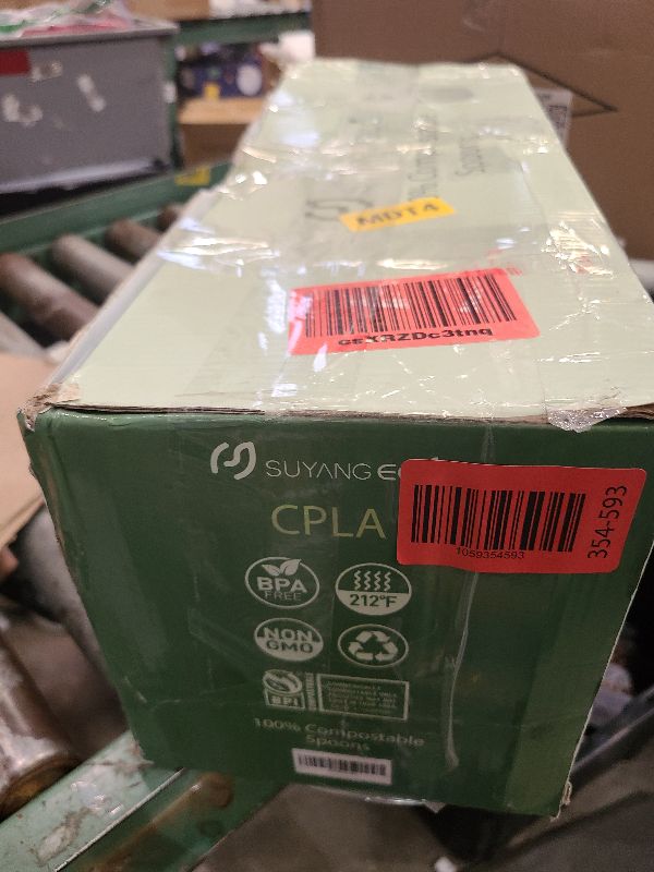 Photo 1 of [1000 Count] Compostable Spoons Disposable Spoon Bulk Biodegradable Silverware Bulk Compostable No Plastic Utensils Heavy Duty Disposable Silverware Heat Resistant Cutlery for Party Daily Serving