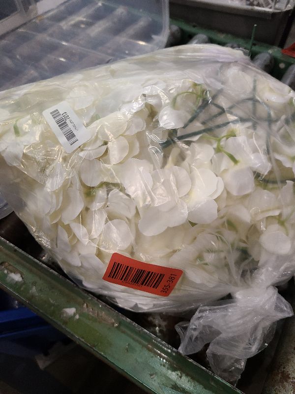 Photo 1 of 12Pcs Artificial Wisteria Flowers 3.6 Feet/Piece White Dense Artificial Fake Wisteria Vine Ratta Hanging Garland Silk Flowers String Home Party Wedding Decor(White-Dense)