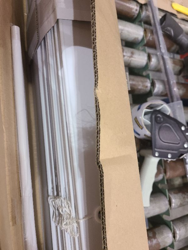 Photo 1 of 2 Inch Cordless Room Darkening Faux Wood Blind - 34" W x 64" L - White, Over 1,000 Custom Sizes Starting at 18.97, Inside or Outside Mount, Venetian Shades for Interior Windows by Lumino