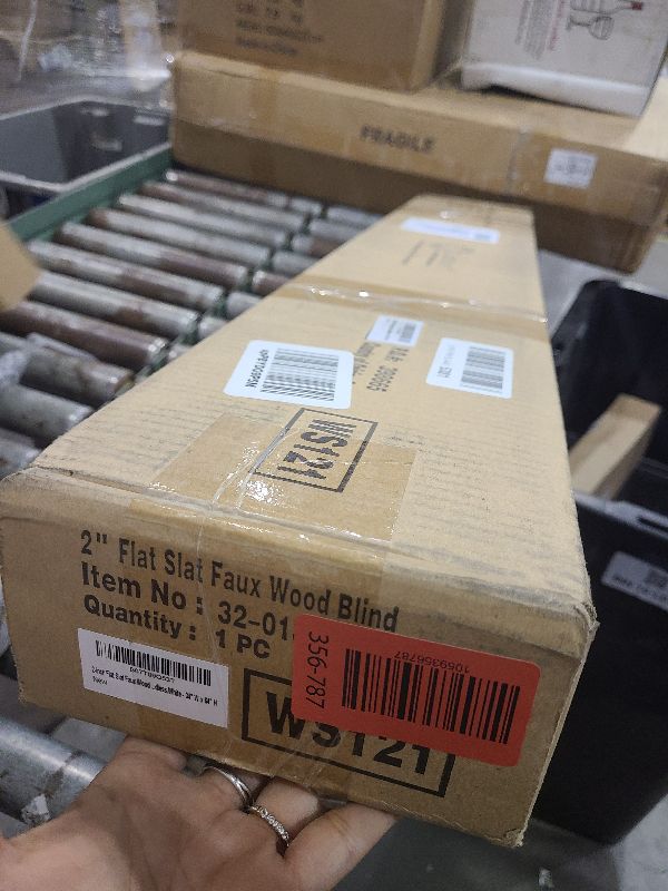 Photo 1 of 2 Inch Cordless Room Darkening Faux Wood Blind - 34" W x 64" L - White, Over 1,000 Custom Sizes Starting at 18.97, Inside or Outside Mount, Venetian Shades for Interior Windows by Lumino