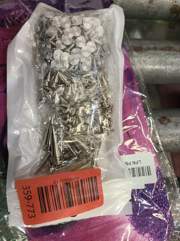 Photo 1 of 150 Sets ABS Plastic Punk Cone Spikes Studs Multiple Sizes Silver Screw Back Spikes Studs Rock Bullet Rivets for Punk Rock Style Clothing Accessories DIY Craft Decoration