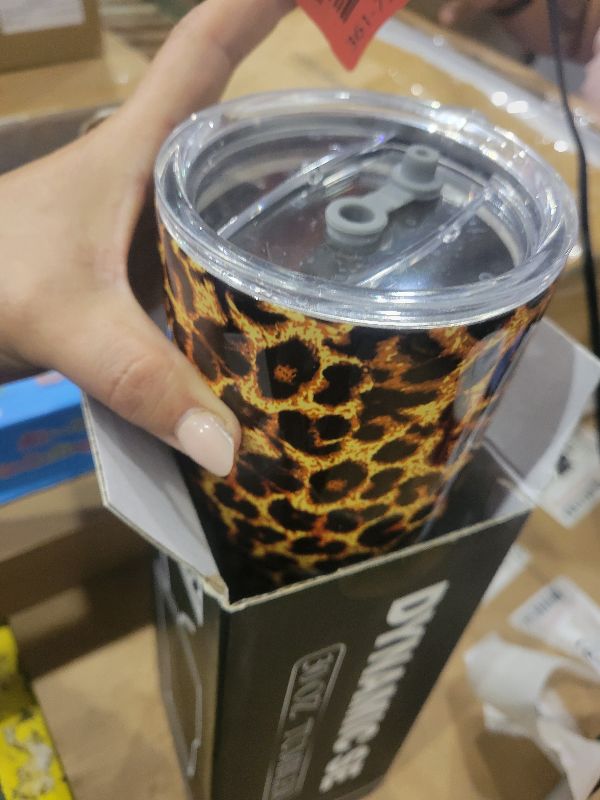 Photo 1 of 30oz Leopard Tumbler Stainless Steel Insulated Travel Mug with Straw Lid Cleaning Brush (30 oz Leopard), 1 Count (Pack of 1)