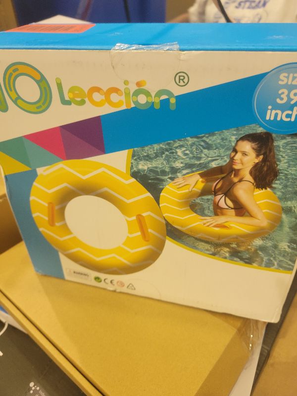 Photo 1 of 2 Pack Inflatable Pool Tubes with Handles, 39” Inner Tubes for Floating, Round Pool Float, Beach Swim Ring Floaties, Pool Party Toys for Teens Adults