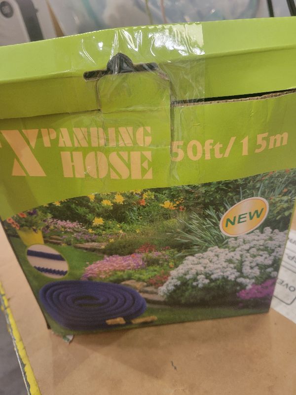 Photo 1 of 50 ft Expandable Garden Hose, 2025 New Ultra Lightweight Kink Free Flexible Water Hose 50ft, 10 Pattern Spray Nozzle, Leak-Proof Solid Brass Fittings, High-Density Outer Fabric & Durable Latex Core
