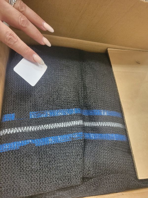 Photo 1 of 14FT Trampoline Replacement Safety Enclosure Net for 6 Straight Poles Round Frame Trampolines, Breathable and Weather-Resistant Trampoline Net with Adjustable Straps (Net Only) Blue
