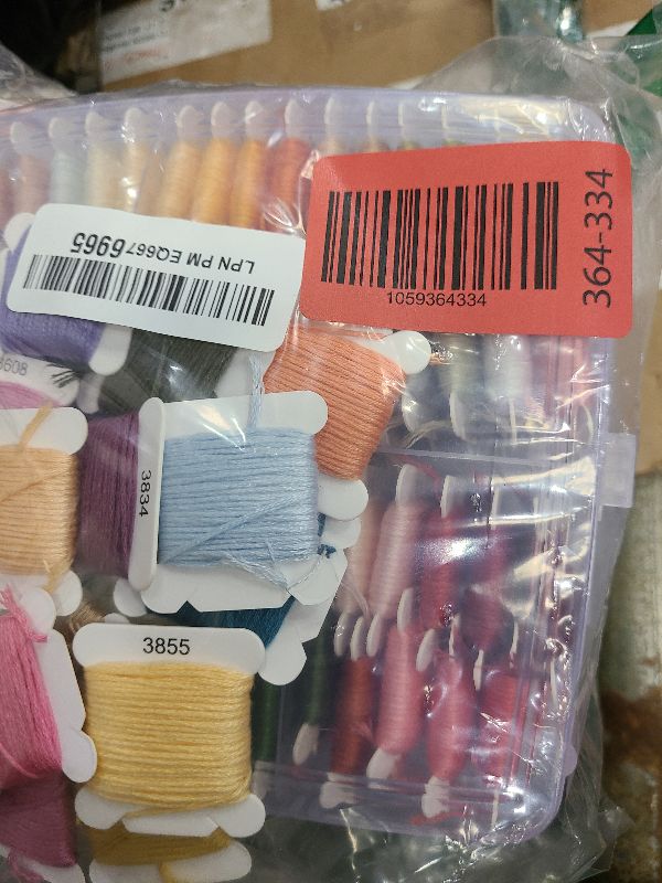 Photo 1 of 262 Pack Embroidery Thread Floss Kit Including 200 Colors 8 M/Pcs Cross Stitch Sewing Thread with Floss Bins and 62 Pcs Cross Stitch Tool,4-Tier Transparent Storage Box