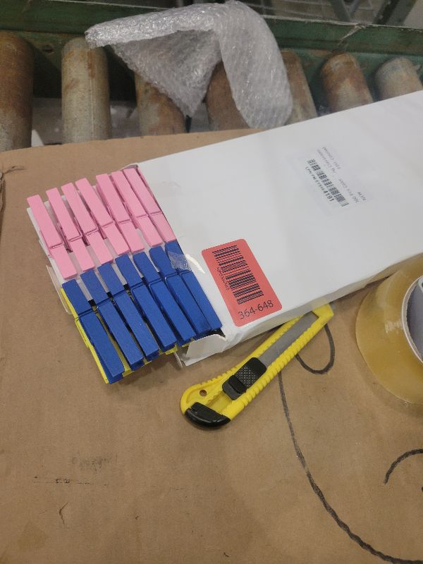 Photo 1 of 100 Pcs Colored Clothes Pins Wooden, Colored Clothespins for Crafts 2.9 Inch, Clothing Pins for Hanging Classroom