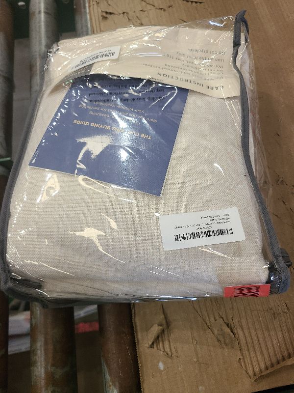Photo 1 of 100% Blackout Shield Linen Blackout Curtains for Bedroom 96 Inches Long, Back Tab/Rod Pocket Living Room Drapes, Thermal Insulated Blackout Curtains 2 Panels Set, 50" W x 96" L,Cream