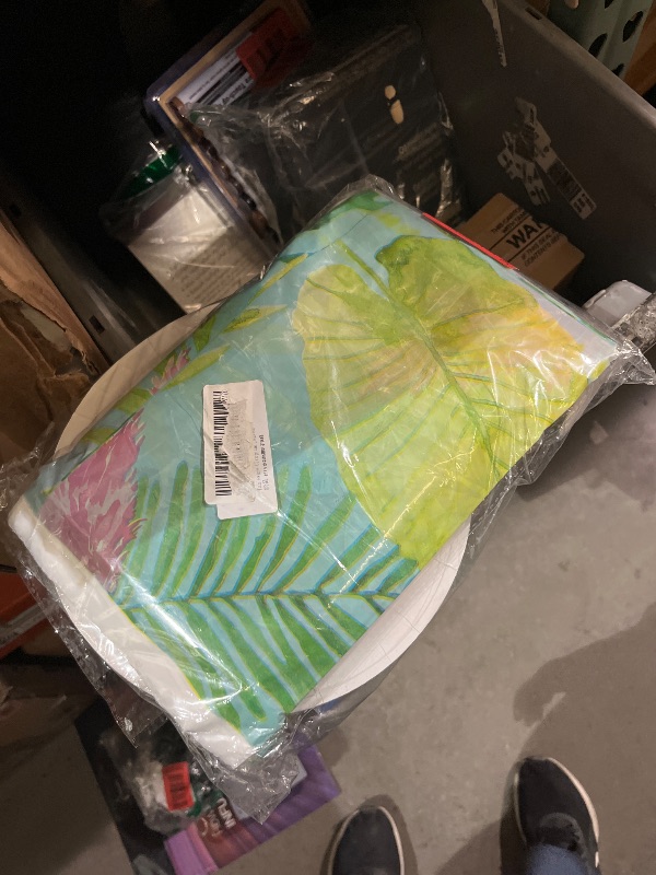 Photo 1 of 142Pcs Hawaiian Birthday Party Plates and Napkins Tropical Luau Party Decorations Palm Leaves Tableware for Summer Beach Birthday Hawaiian Luau Party Supplies