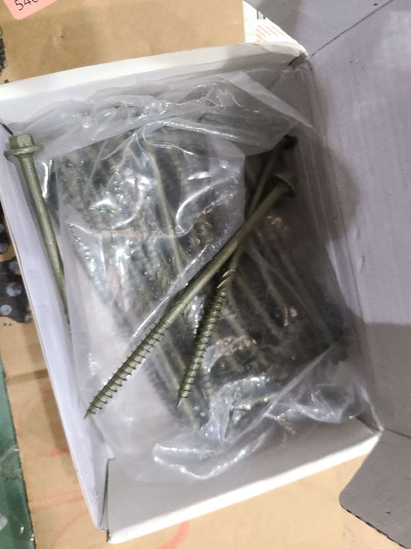 Photo 1 of 40PCS Timber Screws #14 X 5 Inch Heavy-Duty Green Coated, Exterior Lag Structural Wood Screws for Landscaping, Construction, Beams & Pole Barns, 1500-Hour Salt Spray Tested, Includes Hex Socket