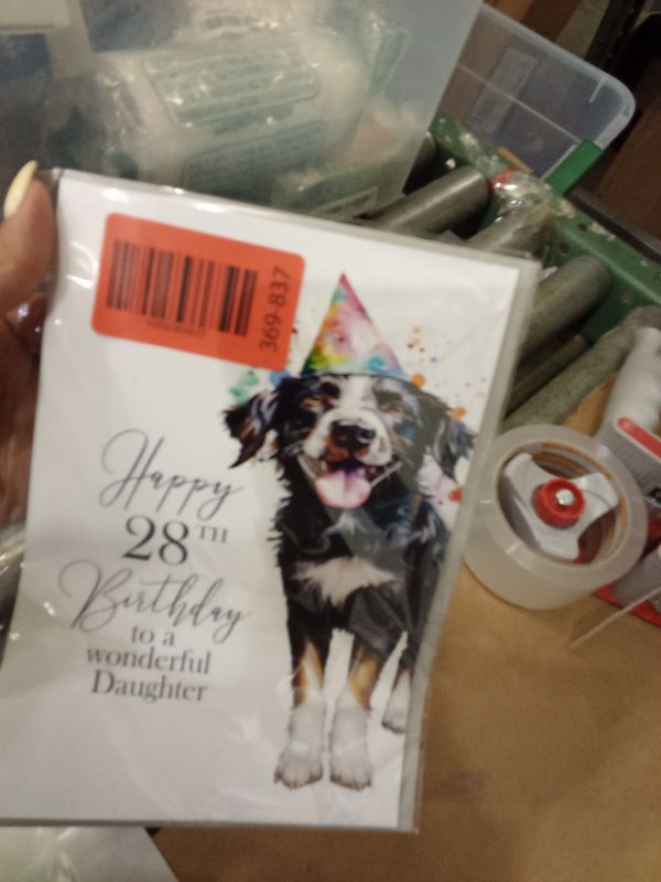 Photo 1 of 28th Birthday Cards for Daughter - Party Dog - Happy Birthday Card for 28 Year Old Daughter from Dad Mom, A5 Bday Women Woman Her Greeting Cards Gift for Daughter Birthday Gifts