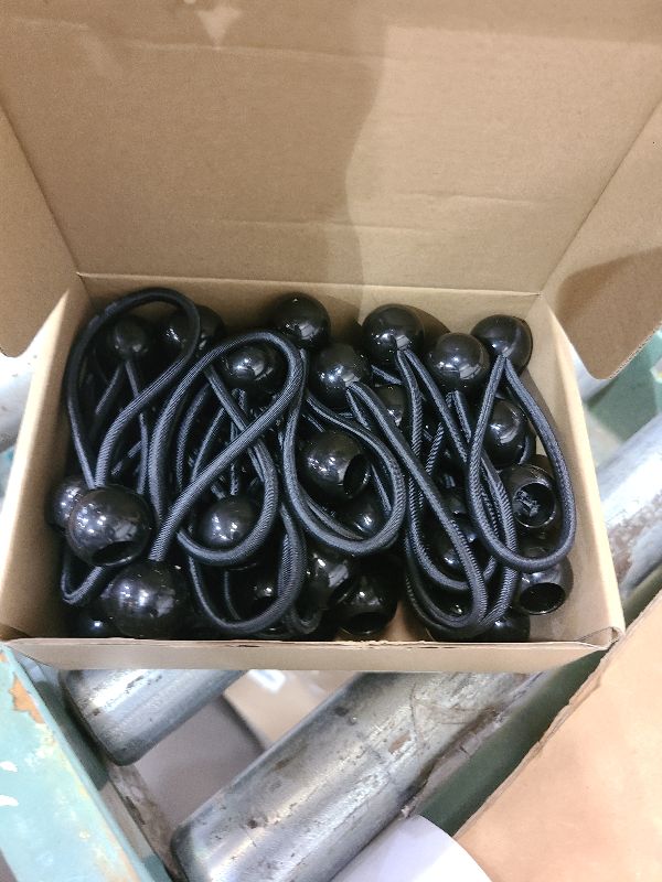 Photo 1 of 50-Piece YELIER Ball Bungee Cord (Black, 4"), UV Resistant, Antioxidant, Secure Tie Down