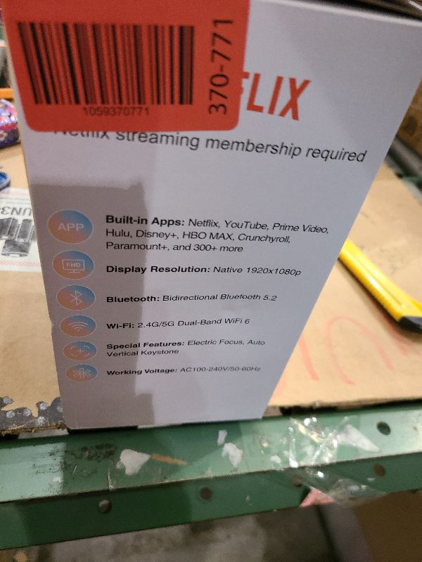 Photo 1 of [2025 Netflix-Licensed | 386+ Built-in Apps] DBPOWER E2 Smart Projector with WiFi and Bluetooth, Mini Projector 4K Support with Netflix, Youtube, Disney+, Hulu, Max, Crunchyroll w Portable Case