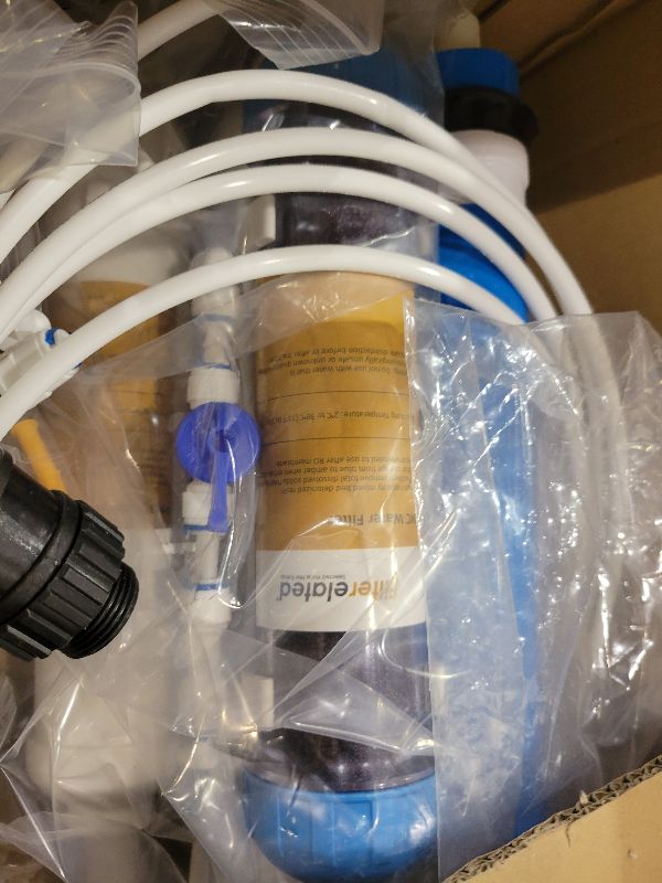 Photo 1 of 4-Stage Aquarium Reverse Osmosis System with Flushing Valve Portable RO+DI deionized Water Filtration,Colour Changing DI Filter,100 GPD-TDS Close to 0 ppm