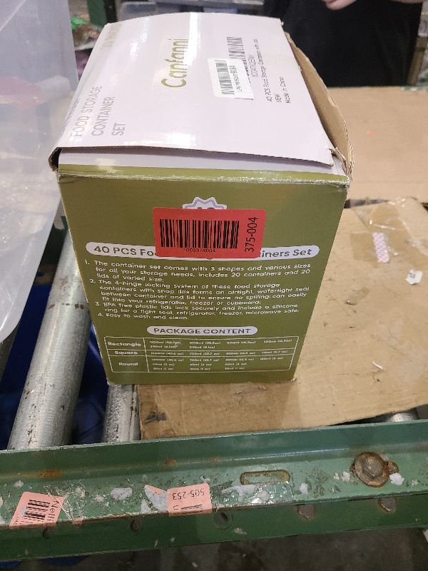 Photo 1 of 40 Piece Food Storage Containers with Lids(20 Containers & 20 Lids), BPA-Free Plastic Food Containers for Kitchen Storage and Organization, Leak Proof Meal Prep Container, Includes Labels & Pen