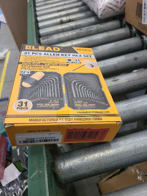 Photo 1 of 31-Piece Hex Key Set - Allen Wrench Set, SAE and Metric Allen Keys MM(0.7mm-10mm) SAE(0.028"-3/8) Heat-Treated, Torque Handle, High Leverage, Long & Short Keys, Easy Organization