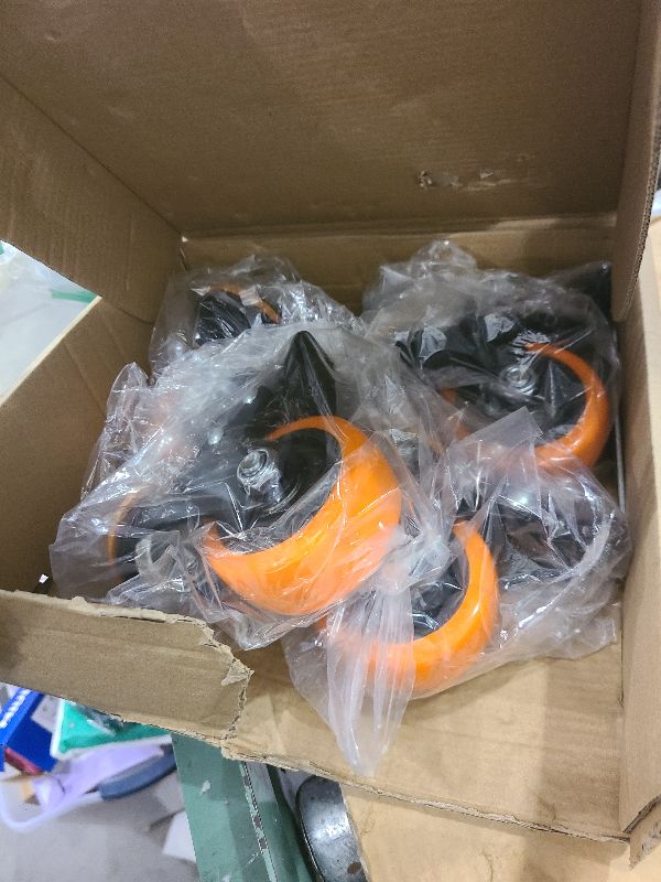 Photo 1 of 3 Inch Caster Wheels 2200Lbs, Threaded Stem Casters Set of 4 Heavy Duty, 1/2"-13 x 1 (Screw Diameter 1/2", Stem Length 1"), Safety Dual Locking Industrial Castors, Wheels for Cart, Furniture