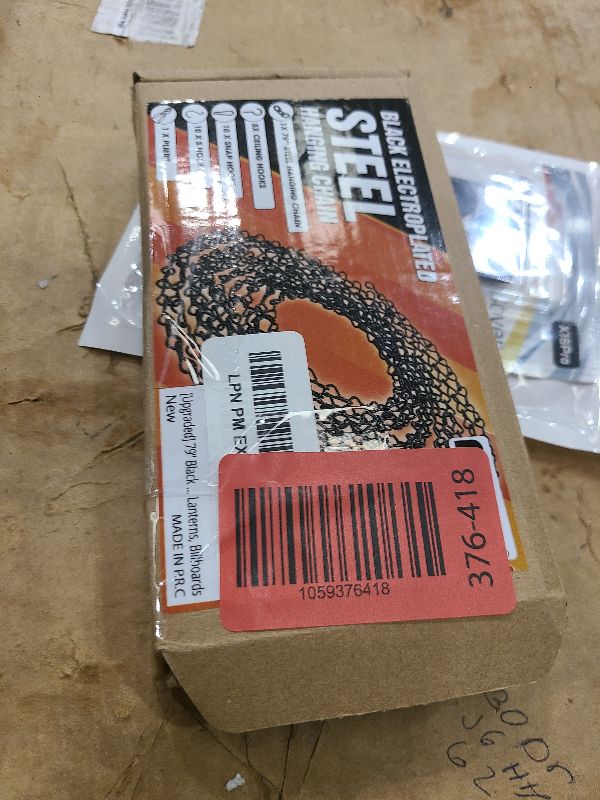 Photo 1 of [Upgraded] 79” Black Electroplated Steel Hanging Chain with S-Hooks, Snap Hooks, Ceiling Hooks & Pliers, 33LBS Load Capacity, Adjustable Length for Hanging Bird Feeders, Planters, Lanterns, Billboards