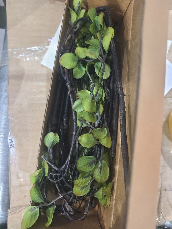 Photo 1 of 4 Pcs Artificial Ficus Branches Faux Eucalyptus Stems, 47.2 Inch Fake Greenery Stems Artificial Plants for Vase Filler Decoration, Fake Leaves Branches Centerpieces Decor