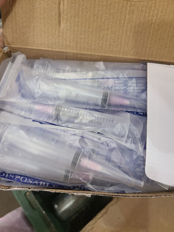 Photo 1 of 100 Pack Disposable 10ml/cc Lab Syringes with 18Ga 1 Inch Needle Luer Lock, Individually Sealed Packed