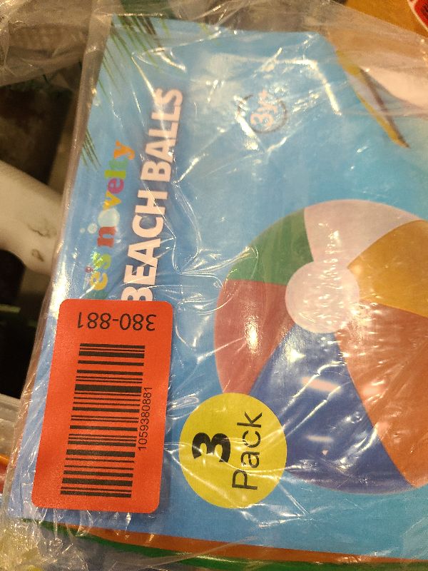 Photo 1 of 4E's Novelty Beach Balls [3 Pack] 20" Inflatable Beach Balls for Kids - Pool Games Toys for Kids & Toddlers, Classic Rainbow Color