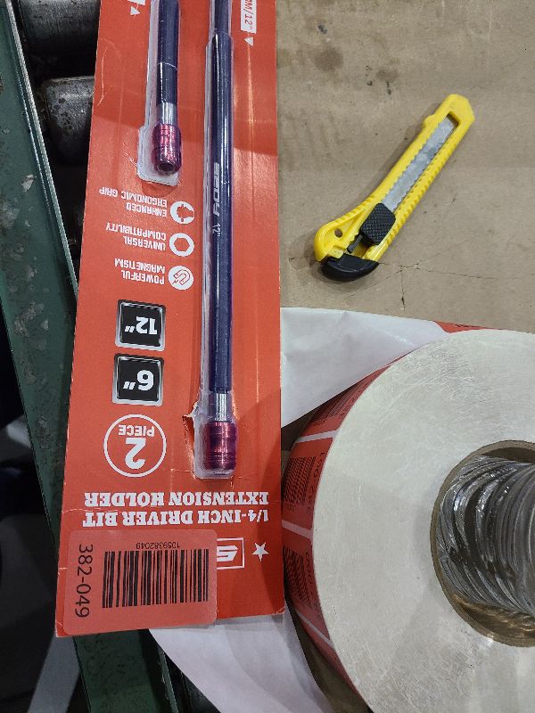 Photo 1 of 2-Piece 6", 12" Extra Long Magnetic Screwdriver Bit Holders, 1/4 Inch Hex Shank Quick Release Extension Adapter, Durable CR-V Steel, Universal Fit for Impact Driver Bits