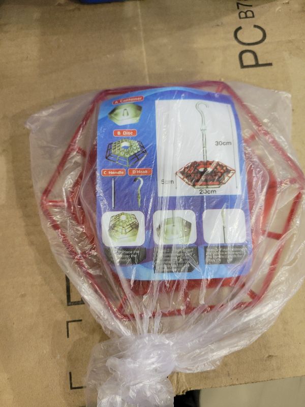 Photo 1 of 2025 Hummingbird Feeder for Outdoors – Hanging Ant and Bee Proof Hummingbird Feeder with Built-in Moat, 30 Feeding Ports, Charming Garden Decoration for Bird Watching (Red)