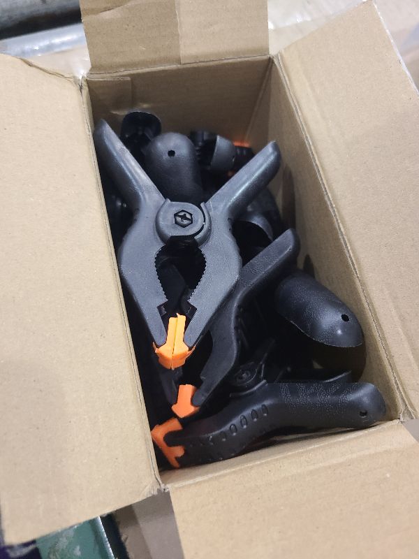 Photo 1 of 10 Pack Spring Clamps Heavy Duty - Assorted Sizes Spring Clips Plastic 6.5 Inches, 4.5 Inches, 3.5 Inches Set - Backdrop Clips Small Clamps For Crafts Woodworking Background