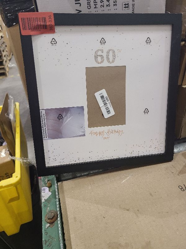 Photo 1 of 13x13 Birthday Signature Frame with Plexiglass Cover - Holds 4x6 Photos, 60th Birthday Decorations, Alternative Guest Book Gifts for Men & Women, 60th Party Favors, Wall Display & Supplies, Black