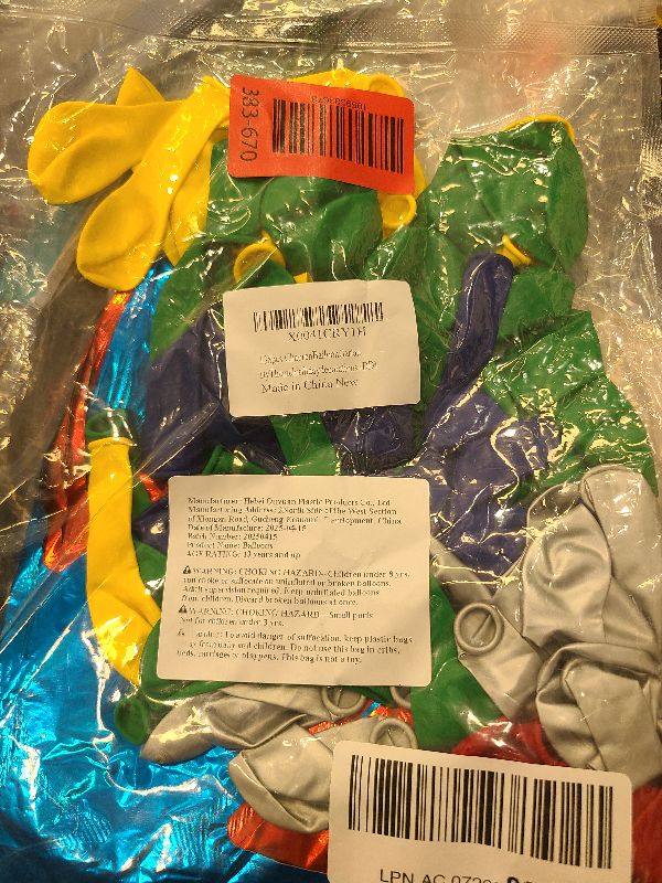 Photo 1 of 137pcs Red Blue Yellow Green Black Balloon Arch Garland Kit with Balloons for Birthday, Carnival, Video Game Super Balloons Arch for Themed Party Decorations