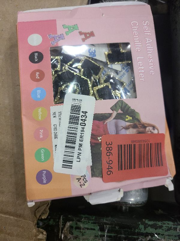 Photo 1 of 26 Piece Self Adhesive Chenille Letter Patches Varsity Letter Patches A-Z Glitter Iron on Alphabet Patches for Clothing Jeans Backpacks Hat DIY Supplies (Black)