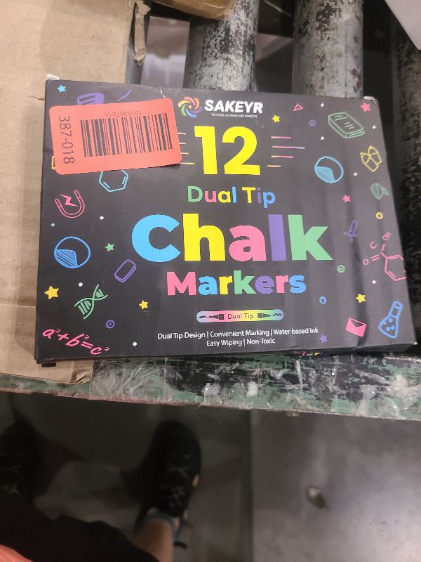 Photo 1 of 12 Dual Tip Liquid Chalk Markers - Erasable Chalk Markers for Blackboard, Chalkboard Signs, Glass, Chalk Pens Wet Erase Makers for Bar Menu, Shcool,Wedding Sign, Just Married Car Windows Decorations