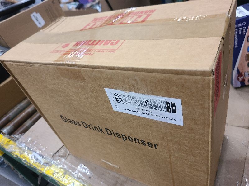 Photo 1 of 1 Gallon Glass Drink Dispensers For Parties 2PACK.Beverage Dispenser,Glass Drink Dispenser With Stand And Stainless Steel Spigot 100% Leakproof.Lemonade Dispenser With Ice Cylinder.Laundry Detergent