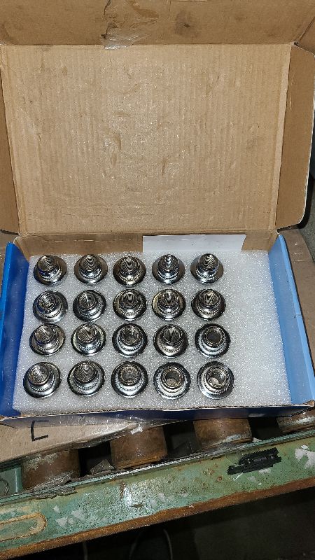 Photo 1 of 12x1.5 Lug Nuts 20 Pcs Chrome Closed End Mag Style Lug Nuts with Washer 13/16" (21mm) Hex Compatible with Toyota Camry/Corolla/Tacoma Lexus