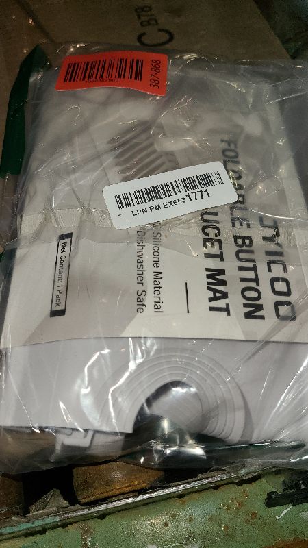 Photo 1 of 18 inch Silicone Faucet Mat for Kitchen Sink - 6° Slope & Fasten Button Design, Quick-Dry Splash Guard Water Catcher Behind Faucet, RV/Bathroom Safe (Gray)